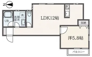 ランディー中野島【2階】の間取り