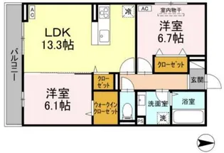 D-Residence・K川北【3階】の間取り