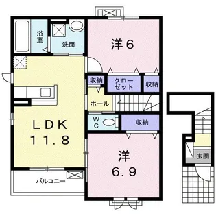 エヴァーグリーン納富分II【2階】の間取り