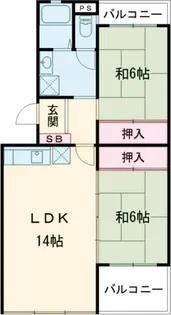 2LDKの間取り画像