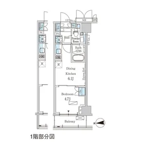 1DKの間取り画像
