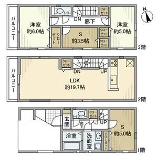神奈川県横浜市鶴見区下野谷町1【一戸建】の間取り