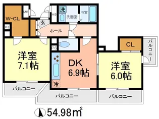 東京都世田谷区宮坂1【マンション】の間取り