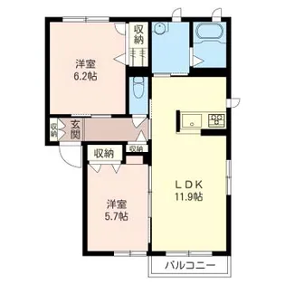 ベルドミールB【1階】の間取り