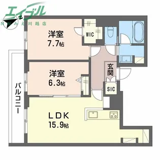 シャーメゾンウィンクス【3階】の間取り