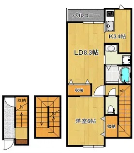 BUENA南出来島【3階】の間取り