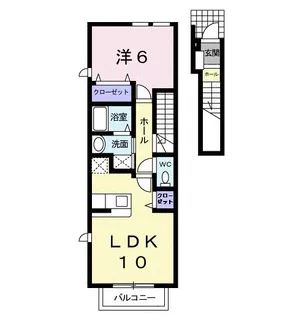 プラシード江津A【2階】の間取り
