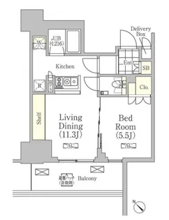 メゾンカルム日本橋馬喰町【10階】の間取り