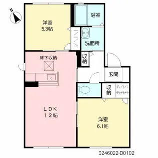ノールカトレアII D棟【1階】の間取り