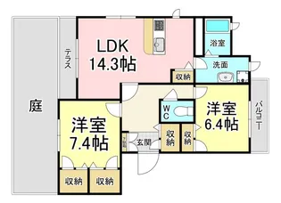 ロアーブル七番館【1階】の間取り
