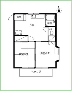 メゾンパ-ルホワイト【2階】の間取り
