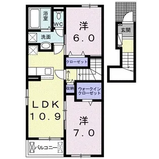 パーシモン春【2階】の間取り