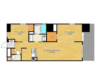 THE GRAND WASHU 堺町【13階】の間取り