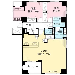 クレッセント新横浜イルドマーニ【7階】の間取り