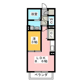 グランボアB【3階】の間取り