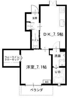フルール池之尻【1階】の間取り