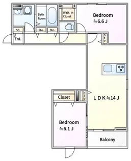 コンハウス武蔵新城【2階】の間取り