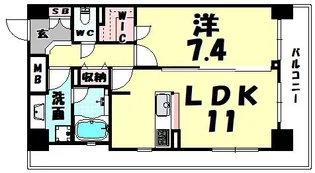エスリード長堀タワー【8階】の間取り
