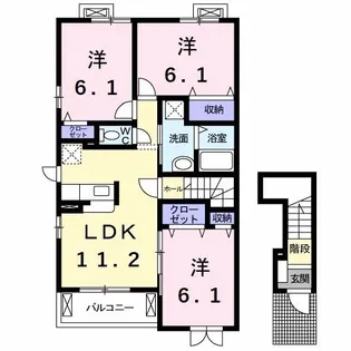 ニューブローテ【2階】の間取り