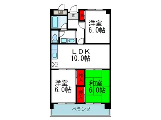 第二マンション寺直の間取り