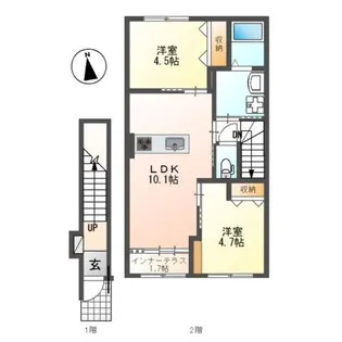 レヴメゾン神山弐番館【2階】の間取り