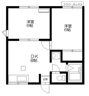 タウンハイツ富士見【1階】の間取り