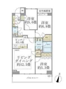 プラウド代々木初台【4階】の間取り