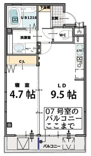 エメラルドオーシャン西宮【3階】の間取り