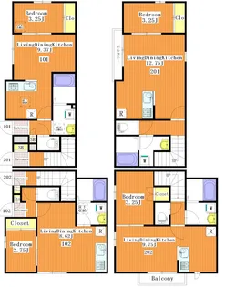 ファイネス梅田B棟【2階】の間取り