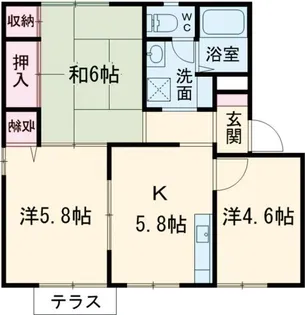 フラワーガーデンA【1階】の間取り