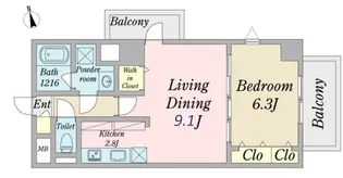Casa F 南幸【2階】の間取り