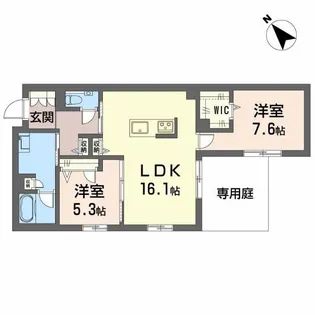 エステラス【1階】の間取り