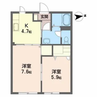 ディアス・K-C【1階】の間取り