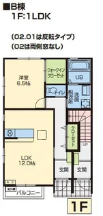 ウイローズB棟 102 5/~【1階】の間取り