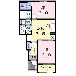 アザリーメゾン 壱番館【1階】の間取り