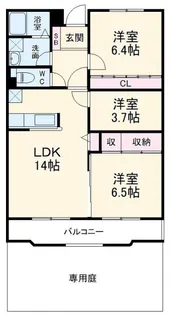 グラツィアつきみ野【1階】の間取り