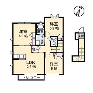 シャーメゾン中之庄の間取り