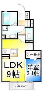 クロシェット栄【1階】の間取り
