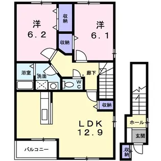 フレンシア桔梗【2階】の間取り
