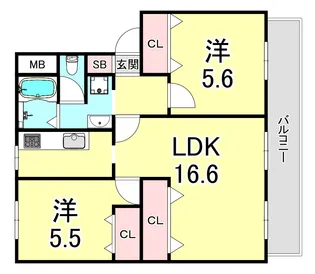 コーポつつじが丘【4階】の間取り