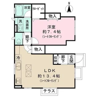 ロサ・テラス【1階】の間取り