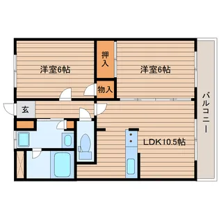 グランドール泉中央【1階】の間取り