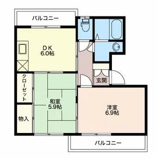 グランメール千本 D【2階】の間取り