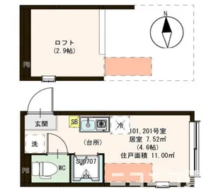 エスタディオ北千住【2階】の間取り