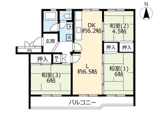 UR花川中央【5階】の間取り