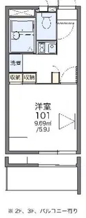 レオパレスエル2001【3階】の間取り