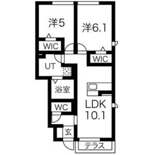 グランクレール【1階】の間取り