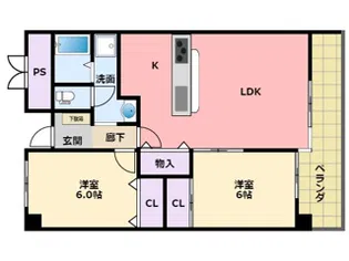 グレースコート西宮【3階】の間取り