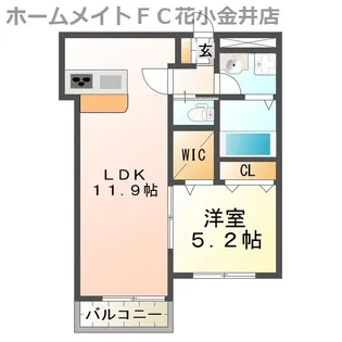 メゾンドEXEV【1階】の間取り