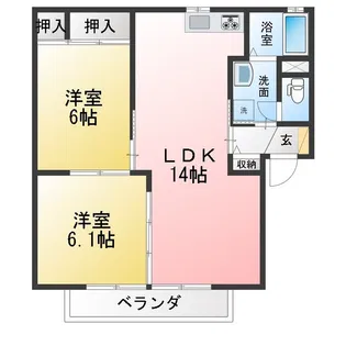 ヒルサイド香久山 B棟【2階】の間取り